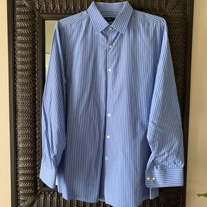 Hugo BOSS Sharp Fit blue Striped Cotton Dress Shirt
